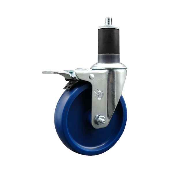 5'' SS Solid Poly Swivel 1-5/8'' Expanding Stem Caster Total Lock Brake